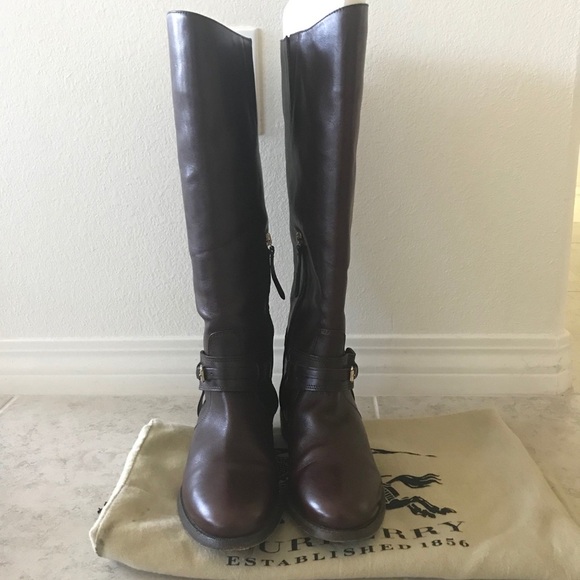 Authentic Burberry leather biker boots 37 6.5 - Picture 3 of 10